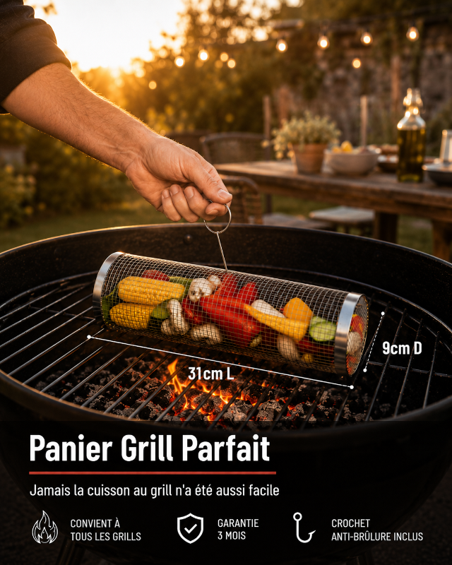 TREVIF&GRILL - Panier de Grill Innovant en Acier Inoxydable