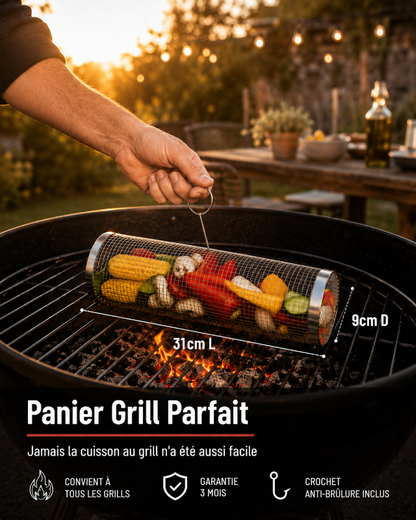 TREVIF&GRILL - Panier de Grill Innovant en Acier Inoxydable