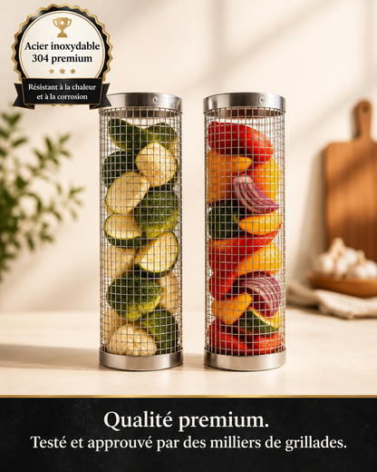 TREVIF&GRILL - Panier de Grill Innovant en Acier Inoxydable