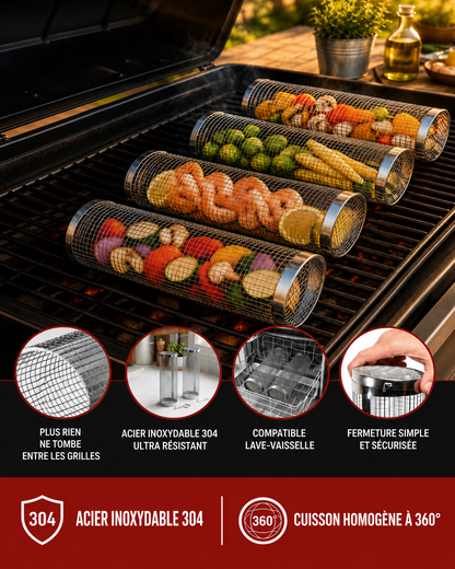 TREVIF&GRILL - Panier de Grill Innovant en Acier Inoxydable