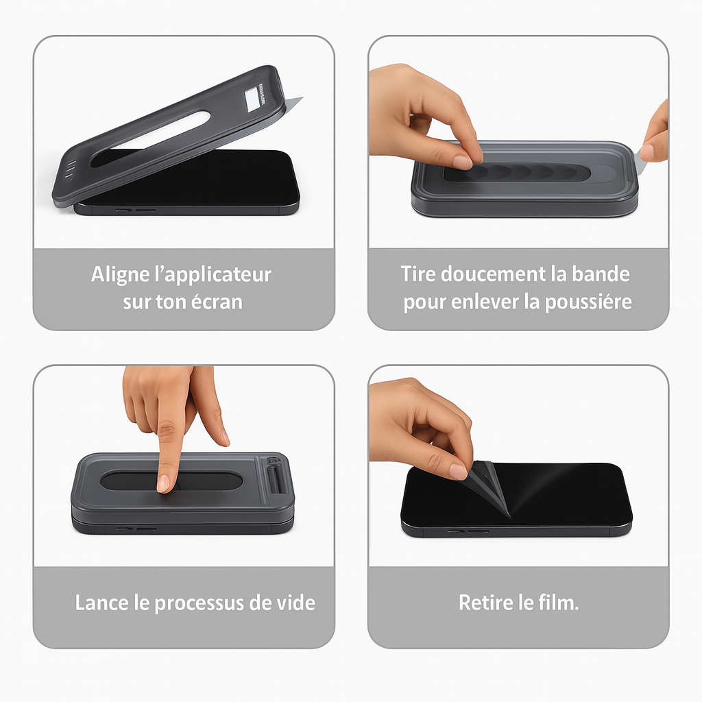 Film protecteur iPhone 3-en-1 anti-espion